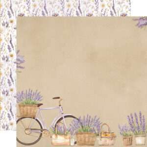 12X12 Patterned Paper, Simple Vintage Lavender Fields - Life Is Sweet