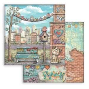12X12 Patterned Paper, Furry Friends 2 - Bench and Nest